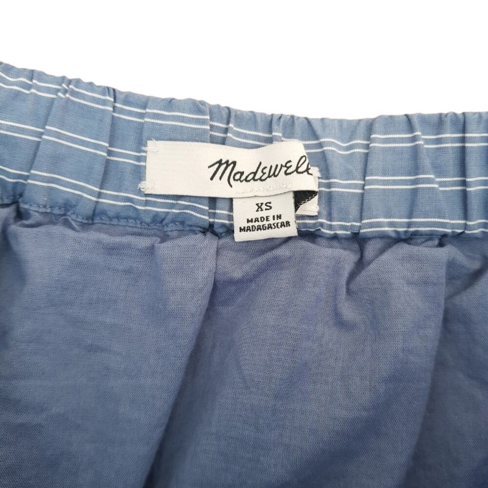 Madewell Bistro Button Front Cotton Tiered Striped Mini Skirt Size XS - Picture 8 of 8